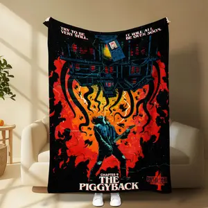 Stranger Things Saddle Blanket, Dark Fantasy Art Style, Soft and Comfortable, Perfect for Home Decor, Office Naps, and TV Shows, Slogan Print Blanket