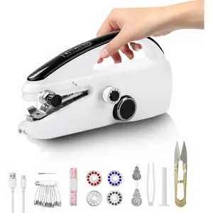 Sewing Machine, Mini Hand Held Sewing Machine for Beginners, Hand Sewing Machine for Clothes Fabrics Repair Home DIY, Hand Hemming Stitching Machine