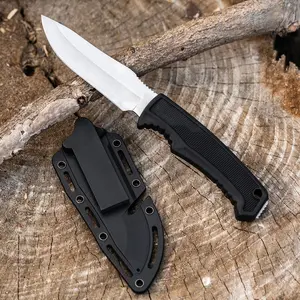 Multifunctional High-hardness portable knife, sharp stainless steel blade Folding outdoor knife, Utility knife,outdoor camping survival knife,men's gift with a sheath kinfe safety camp cooking edc  black aluminum handle lightweight built-in flashlight