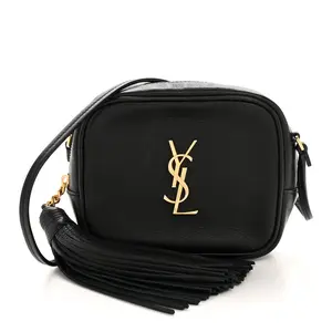 Pre-owned Yves Saint Laurent Calfskin leather Shoulder Bags Nappa Monogram Blogger Bag Black
