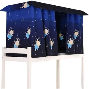 Students Dorm Single Twin Bunk Bed Tents Drapes For Bottom Bunk Bed Privacy Curtains 2 Panels + 1 Top, Rabbit,45.3 In X 78.7 In