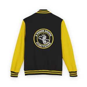 A Pound Solves Everything White Letterman Jacket | Fist Logo Varsity Jacket