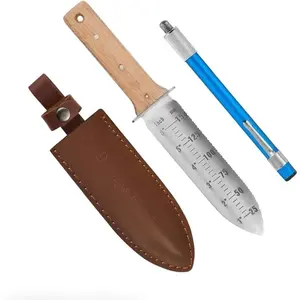 Garden  with Leather Sheath,  Gardening Soil  with 6" Stainless Steel Double Edge  ,  Gardening Tool for Weeding, Digging,  & Planting