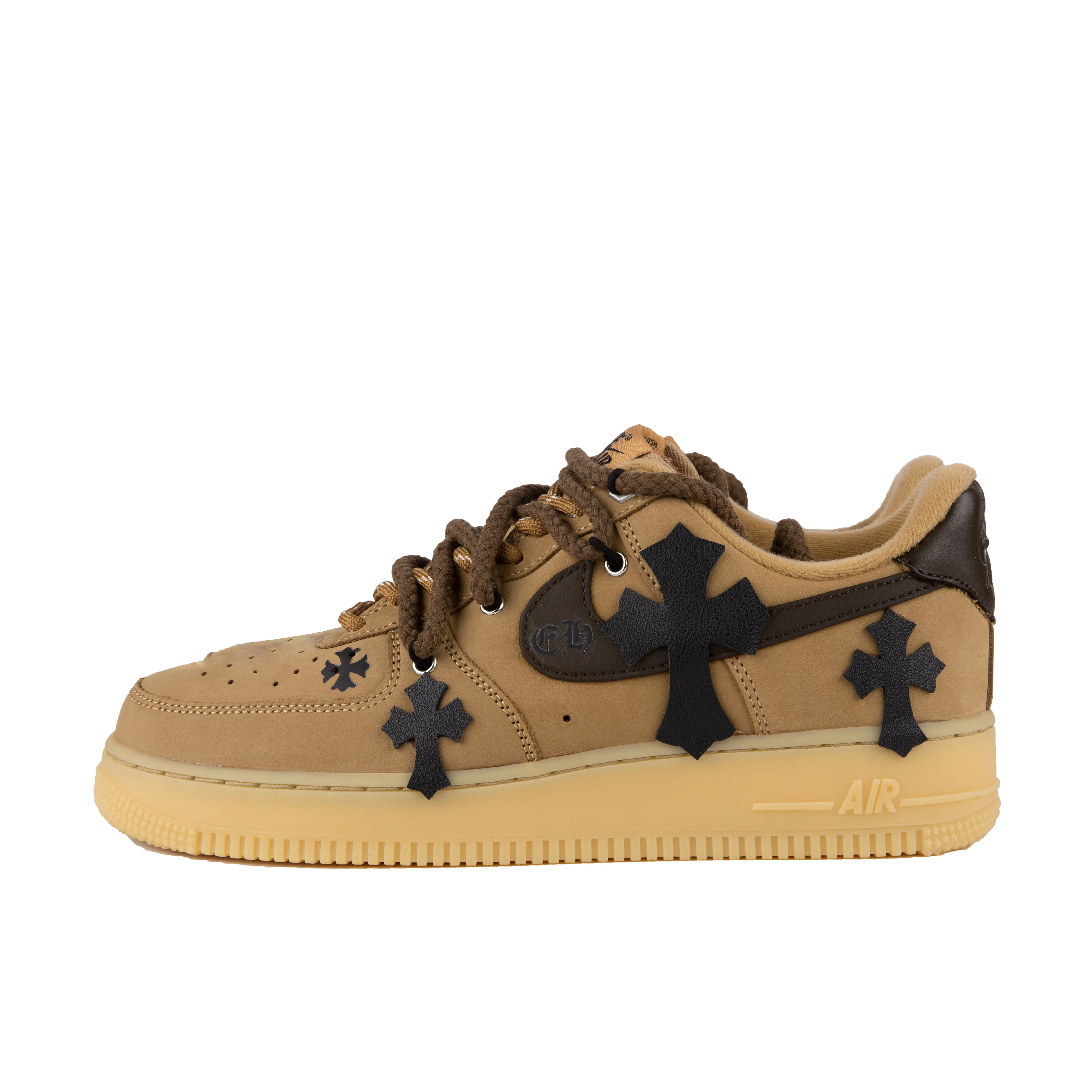 Nike Air Force 1 LV8 Custom Leather Classic Sneakers - Cross Motif, House White, Maison Mihara Lightweight Casual Sneakers for Men, Women's Flats Official Shoes
