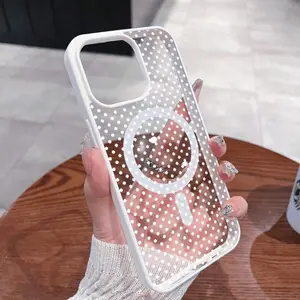 White Polka Dot Minimalist Premium Clear Phone Case Compatible with iPhone 17/16/15/14/13 and other models TPU Shock-Resistant Protective Case For couples, family, and friends