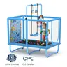[Halloween Party Toy]SkyBound Unisex Heavy Duty Trampoline -6-in-1 36×55in Rectangular Mini Jump Platform with Certified Materials, 250 lbs Capacity, Safety Net, Foam Pads, Swing, Hoop+Ball, 15 Ocean Balls, Easy Assembly, Indoor-Outdoor Kids' Workout Gear