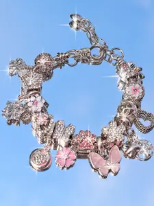 Butterfly Charm Bracelet, Animal Protection Memorial Bracelet, Dog Paw Bracelet, Cherry Blossom Flower Bracelet, Single Piece