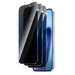 3-Pack Anti-Spy Screen Protectors for iPhone 12 Pro Max, iPhone 12 Pro and iPhone 12, Privacy Screen Protectors with Speaker Dust Nets, Easy Installation, Full Coverage, Cellphone Accessories