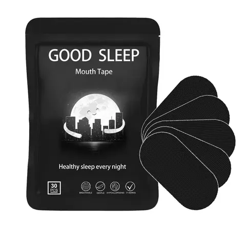 Unisex Adult Breathable Anti-Snoring Mouth Tape - Adhesive Cotton Medical Grade, Gentle Adhesion, 30 Strips, 1/2/4-Month Supply, Multiple Packs, Black, Second-Skin, Easy to Use, All Seasons, Anti Snoring Devices, Versatile Sleep Aid, Sports Tape Accessory