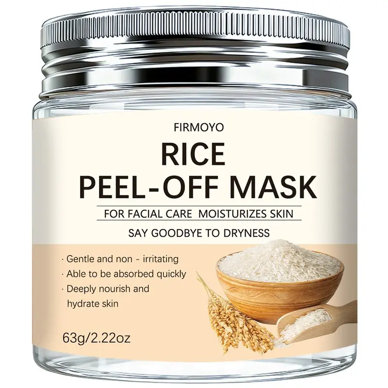 Rice Peel-Off Mask 63g, Hypoallergenic & Fragrance-Free for Sensitive Skin, Deeply Cleanses & Hydrates Gently, Your Go-To Mask for Home or Travel, Unisex, All Skin Types, Facial Masks
