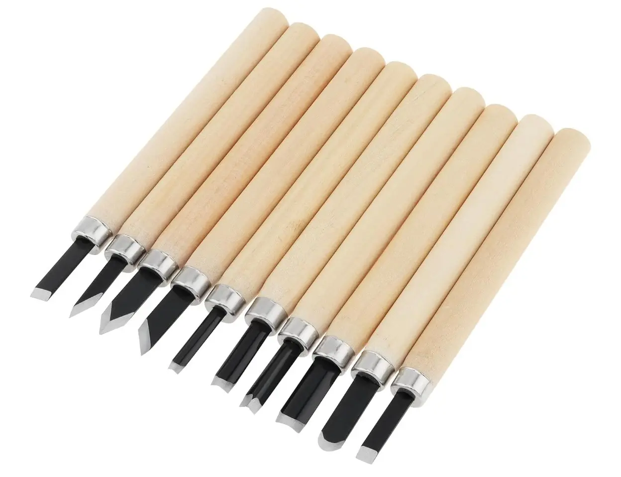10pcs Professional Wood Carving Chisel Set - Carbon Steel Woodworking Tools, Power Grip Chisels Great for Carving and Woodworking
