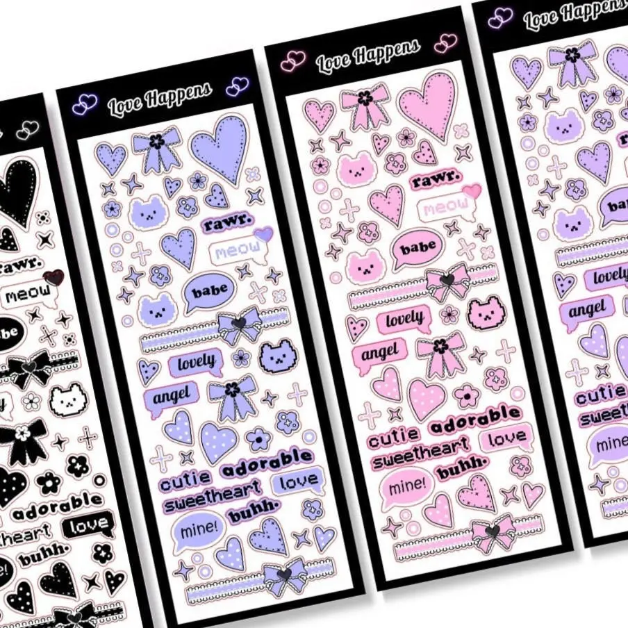 Ribbon Heart Sticker-perfect for kpop toploader decor