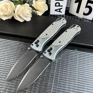 BM535-2501 folding pocket knife with safety lock design, aluminum alloy handle, fruit knife; suitable for outdoor sports, camping, picnics, and hiking; a reliable cutting tool for men, ideal as a gift for men.