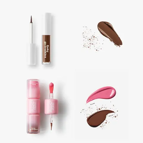 Sunkissed All Year Round Bundle - Freckle Liquid and 2-in-1 Dual-Ended Freckle & Blush Liquid, Water-Resistant, Vegan, Cruelty-Free, Natural Finish, Buildable Glow