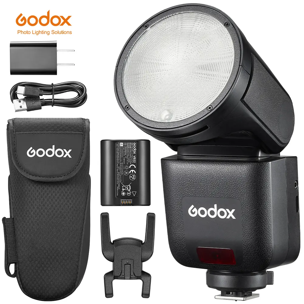 Godox V1 Series Compact External Flash, Camera Accessories with Fast Sync, Compatible with Canon Nikon Sony Fujifilm Point-and-Shoot Cameras, Portable for Outdoor Portraits & Wedding Photography
