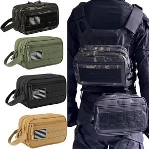 Unisex Tactical Durable Outdoor Hiking Waterproof Toiletry Bag, Molle Utility Pouch, Travel Makeup Organizer, Multiple Colors Available