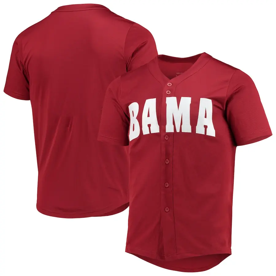 Men's Red Alabama Jersey, Crewneck Short Sleeves For Fan
