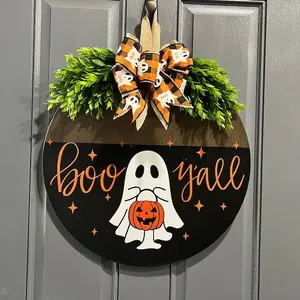 Halloween Front Door Decor, Halloween Wreath, Boo Y'all, Halloween Decor