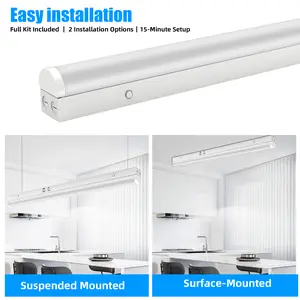 4FT LED Linear Light with Triple Control - 3CCT Selectable, 35W/40W/45W Dimmable, 5400LM, Easy Installation for Kitchen, Laundry, Garage & More,1pack