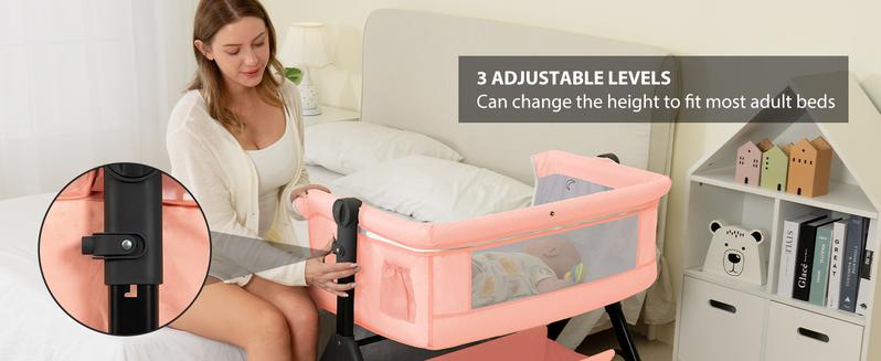 【New Year gift】Baby Bassinet Bedside Sleeper 3 in 1 - Adjustable Height, Adjustable Wheels, Travel Sleeper, Portable Design for 0-6 Months、12 Months Newborn bassinet for baby 【New Year gift】Baby Bassinet Bedside Sleeper 3 in 1 - Adjustable Height, Adjustable Wheels, Travel Sleeper, Portable Design for 0-6 Months、12 Months Newborn bassinet for baby