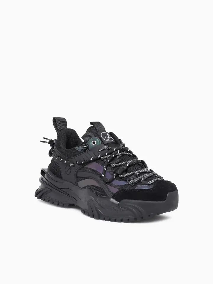 Javi Dominance Triple Black Men's Casual Shoes with Chunky Midsole and Reflective Overlays for Bold Style