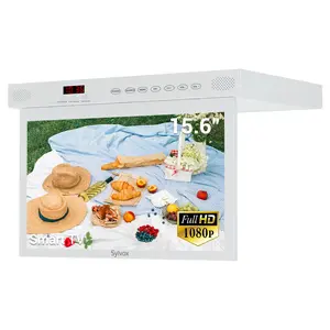 SYLVOX Kitchen TV,15.6 inch Under Cabinet TV, Televison for Kitchen, Smart TV Built-in Google Play, Support WiFi Bluetooth, 1080P Small TV for RV Camper, Bedroom, Boat