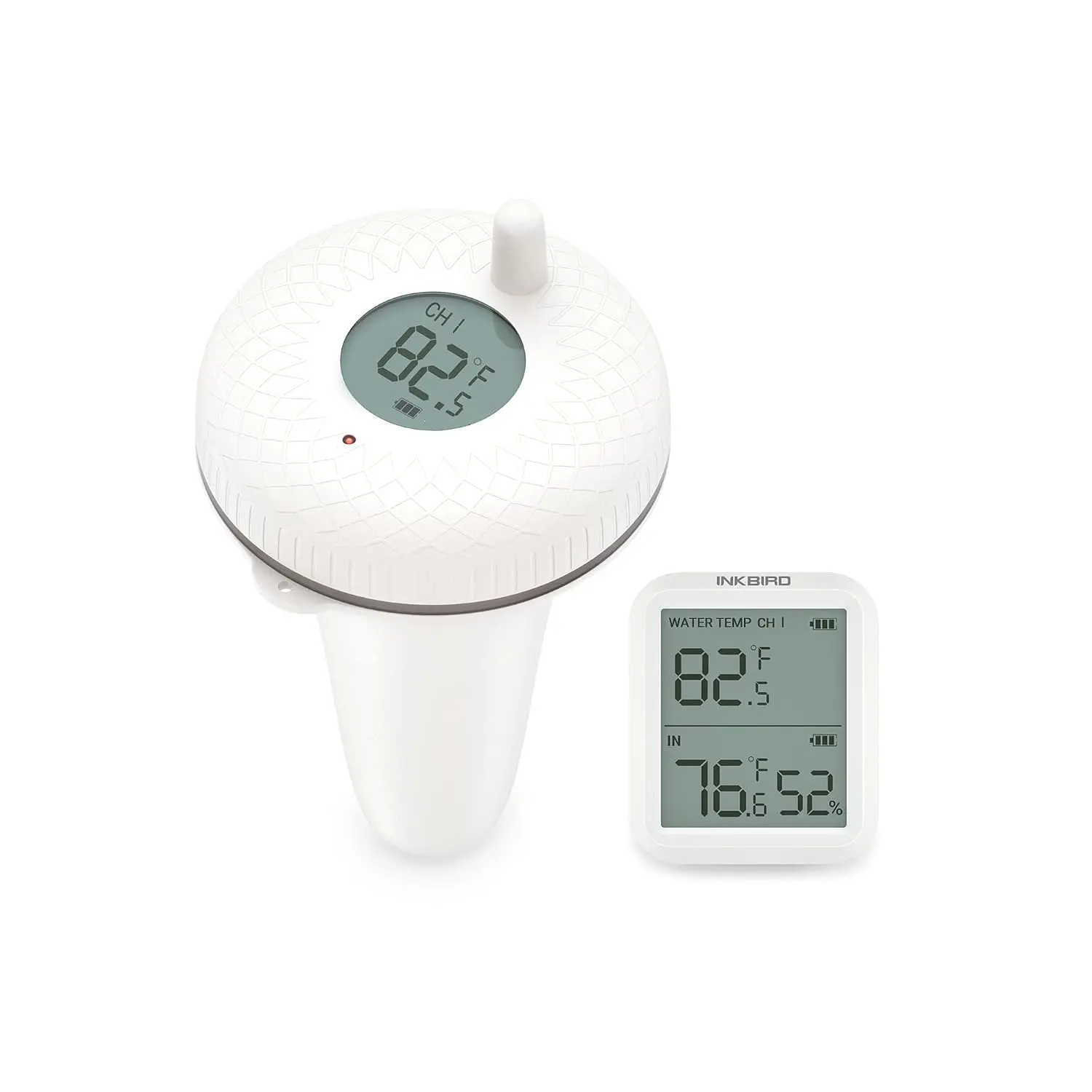 Pool Thermometer and Receiver Set, Updated Version Floating Thermometer with Display, Thermometer for Swimming Pool, Hot Tub, Hot SpringBattery not Included