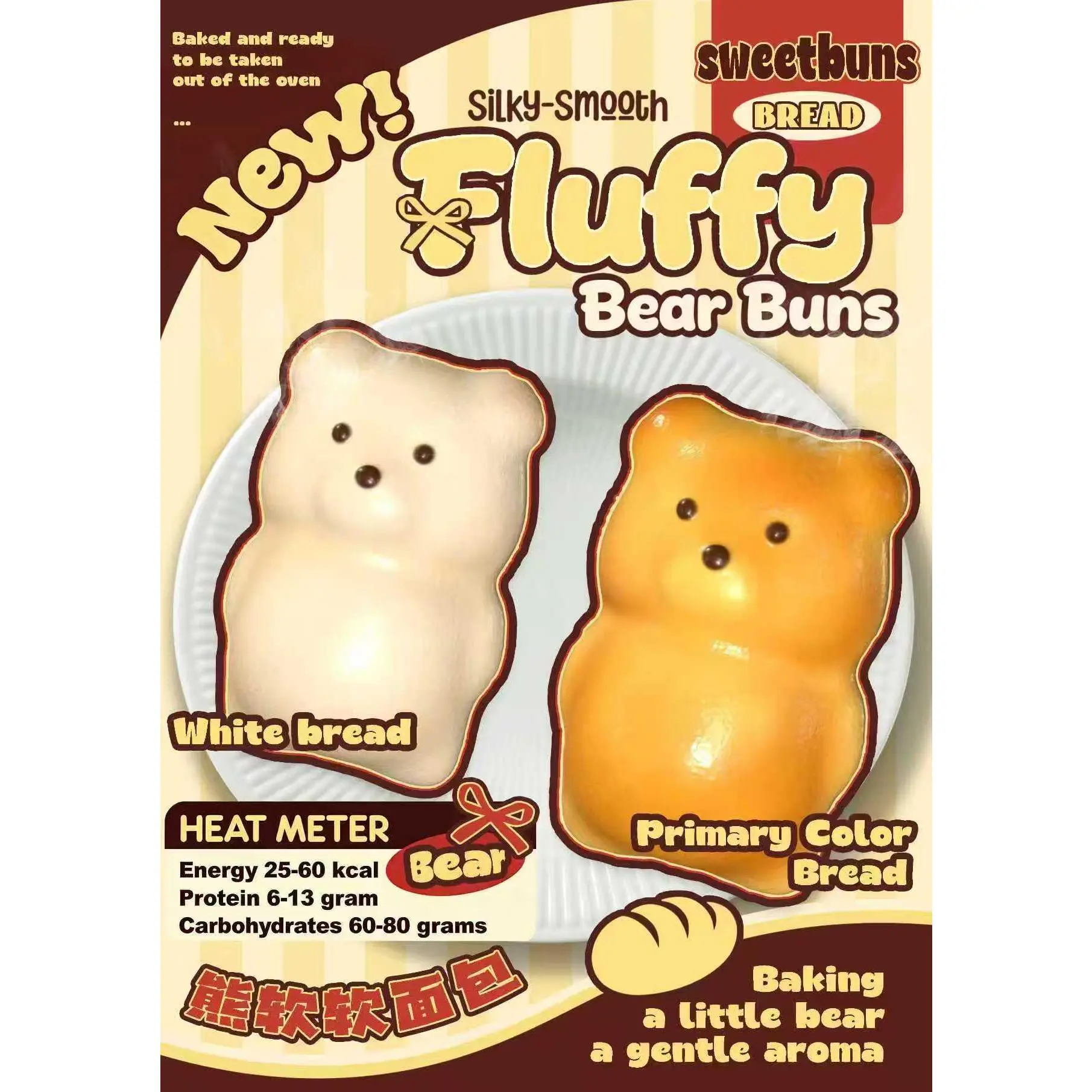 Slow Rising Squishy - Fluffy Bear Buns【Scented】Mellow Lab x Sweetbuns Stress Relief Toy tiktokshopspringglowup Sensory Fidget Toy summerwins