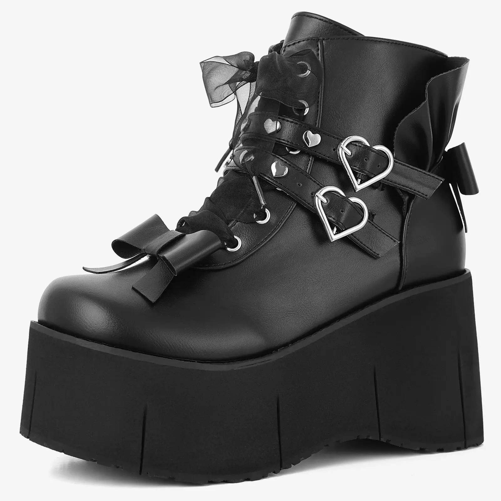 CELNEPHO Gothic Shoes for Women Platform Boots for Women Goth Rave Boots Round Toe Chunky Wedge Heel Combat Ankle Boot Jennifers Body Boots