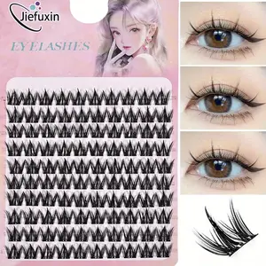 False Eyelashes Voluminous Fluffy Thick Natural Curling W-shaped Sunflower Lash Extension DIY Manga Eyes Eyelash Clusters Eyelash Extensions Set