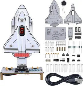 DIY Rocket Soldering Kit – Space-Themed Solder Practice Kit with Simulated Rocket Launch Countdown & LED Lights, Soldering Projects for Teens Adults, Creative Rocket Desk Decoration & Presents