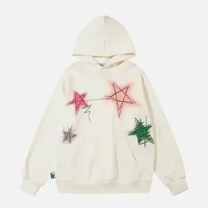 Aelfric Eden Graffiti Star Graphic Pullover Hoodie  Oversized Streetwear Fit  Spray-Paint Star