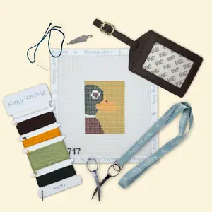 Happy Stitching - The Traveling Drake Luggage Tag Needlepoint Kit - All-In-One Self Finishing Needlepoint Kits