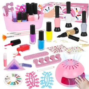 27 Pcs Nail Art Kit with Nail Dryer – Kids Nail Polish Set for Girls, Non-Toxic Peel-Off Water-Based Polish, Easter & New Year Gift for Ages 8–10+