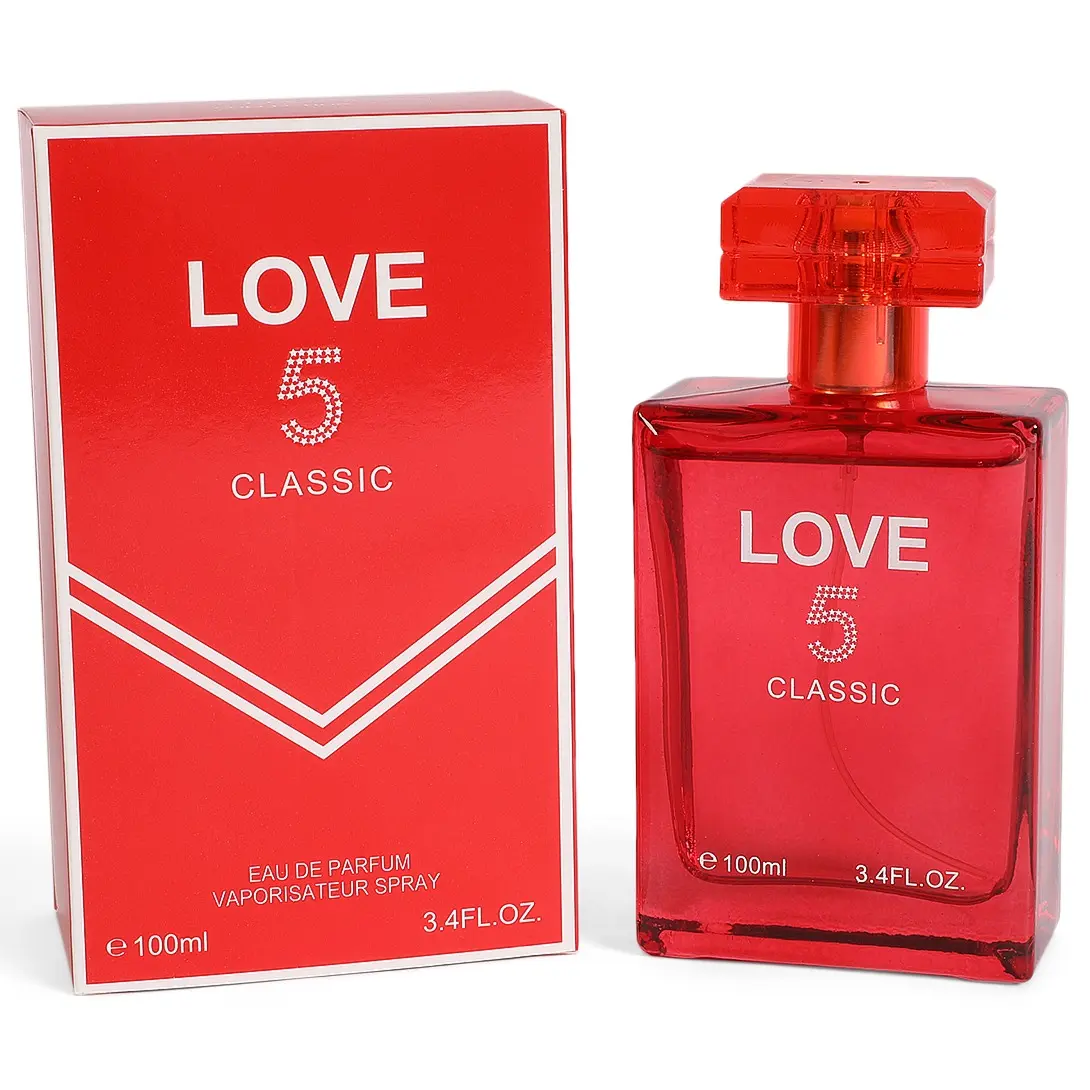 Classic Love 5 Red Eau De Parfum 100ml/3.4fl.oz. Spray Perfume for Women - Women's Fragrance