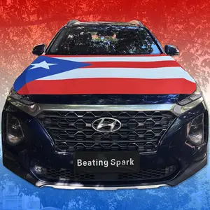 Puerto Rico Car Hood Flag 4x5ft - La Bandera de Puerto Rico Bonnet Cover for Puerto Rico Day Parade & July 4th - Elastic Universal Fit for SUV, Pickup, Sedan - Boricua Pride Car Decor