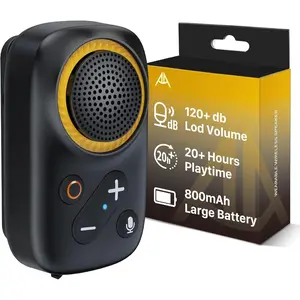 Wearable  Speaker Clip -Upgraded 800mAh  for 20 Hours Playtime,  Small Wearable  Speaker with 120dB Loud Mic for Golf, Hiking, Jobsite - Black