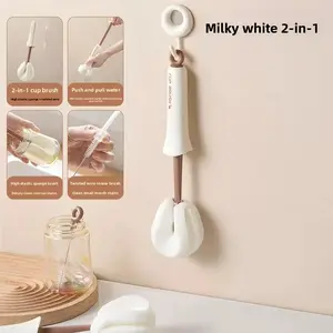 2-in-1 Squeeze Cup Brush, Extended Handle Cleaning Brush for Baby Bottle, Straw Cup & Decanter
