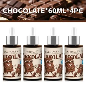 4pc 60ML Chocolate Essential Oils Set, Holiday Gift with Dropper, Multi-Purpose Aromatherapy Diffuser, Air Freshener, Car Scent, Home Decor
