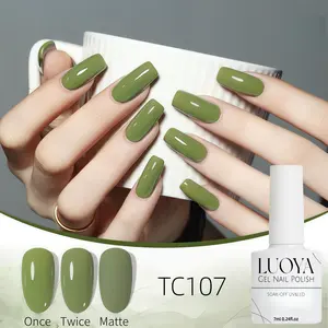 Matcha Latte Gel Nail Polish 7ml – Soak Off UV LED Light Cure Nail Gel, Creamy Soft Green Pastel Color, High Gloss Finish for Home Manicure, Gel Shine Finish