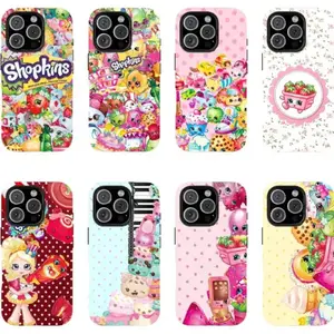 Shopkins Cute Kawaii Cartoon Character Pastel Pink Pattern Nostalgic Y2K Art Trendy Tough Phone Case Pastel Pink Y2K Rugged Drop Shield for iPhone 17 16 Air 15 Plus 14 13 12 11 Pro