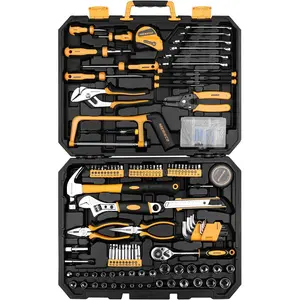 198 Piece Home Repair Tool Kit, Wrench Toolbox with Hand Tool Set