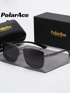 1 Pair Polarace Unisex Square Full Frame Sun Protective Sunglasses, Classic Frames, Defining Style, UV400