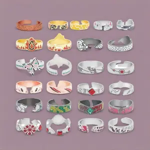 Mellite Demon Slayer Inspired Adjustable Metal Rings, Daily Wear Jewelry Accessories