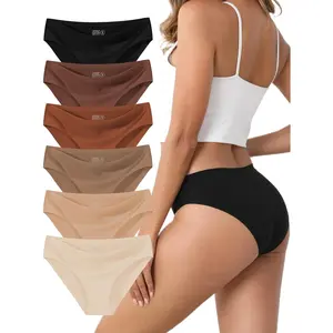 Women's Seamless Underwear 6-Pack, Like Second Skin, No Show No Feel, Mid/Low Rise Bikini for Everyday Comfort