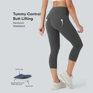 【Creator’s Pick】Halara UltraSculpt High Waisted Butt Lifting Tummy Control Pocket Shaping Capri Training Leggings