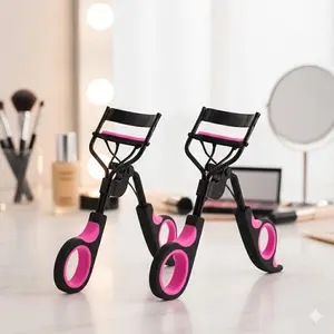 Professional Eyelash Curler with Silicone Pads, Anti-Pinch Design, Rounded Edges, Spring-Loaded Comfort, Non-Slip Grip, Travel Size, Durable Stainless Steel, Replaceable Pads, Waterproof & Sweat-Proof, Works for All Eye Shapes