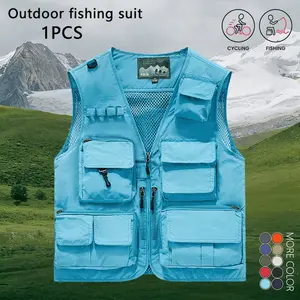 Men's Outdoor Cargo Vest, Lightweight Multi-Pocket Sleeveless Jacket, Quick Dry Utility Vest for Hiking, Photography & Casual Wear, Unisex Spring & Autumn Style
