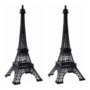 Iron 15 Tall Tabletop Iron Eiffel Tower - Black Finish, Sturdy Construction, Versatile Design for Tabletops, Shelves, and Mantels