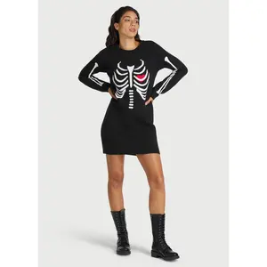 ModCloth The Love Remains Sweater Dress Long Sleeve Mini - Black (XS-4X) Goth